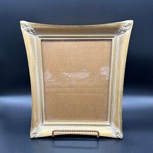 Vintage Picture Frame Ornate Gold Wooden Rose Flowers Glass Cover Wall Hanging
